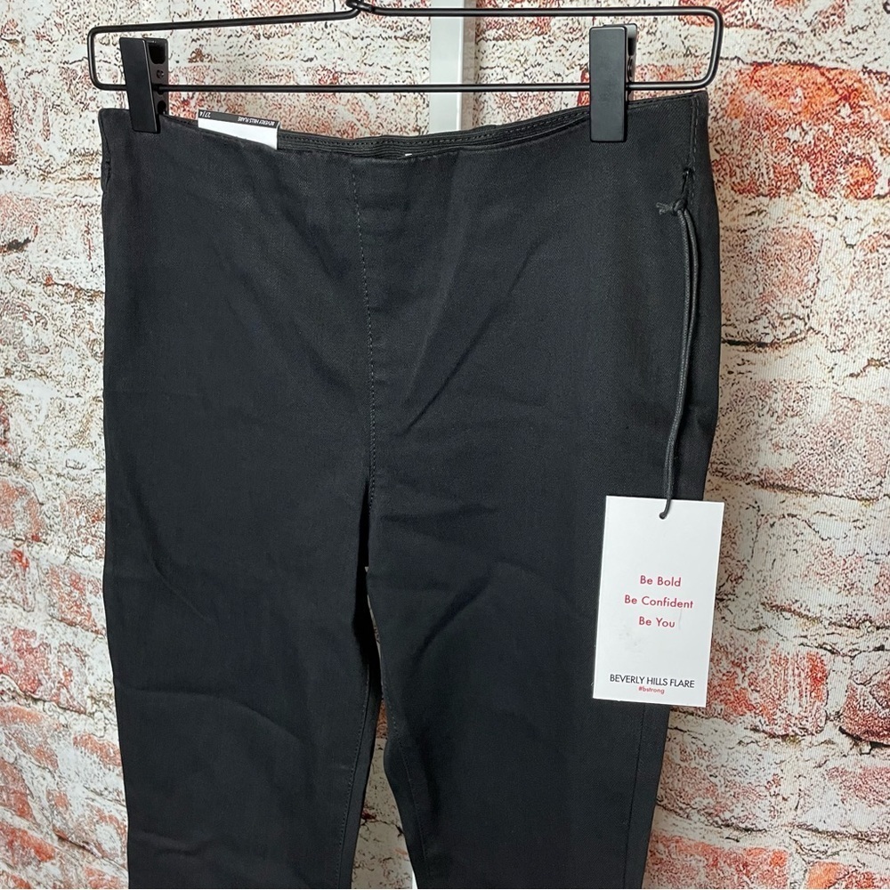 Skinny Girl Beverly Hills Flare Black High Rise Pull On Pants 27/4 - Picture 4 of 7